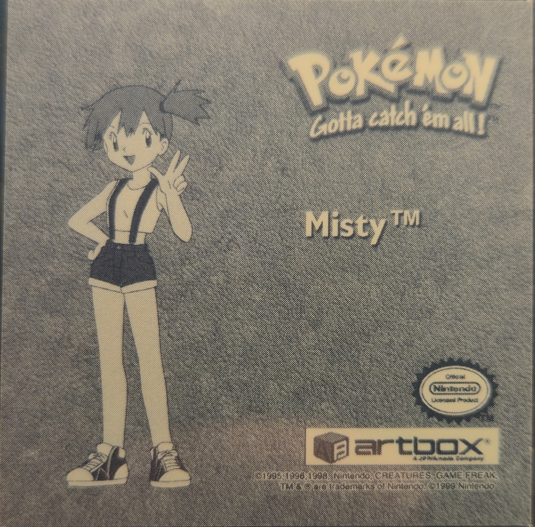 Misty sticker #Pr38, Artbox (USA) Pokémon Artbox Stickers (1999), Prism, back