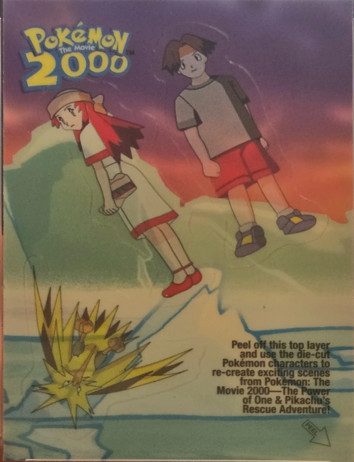 Zapdos, Melody & Tracey card #S3, Pokemon Topps Movie 2000 Trading Cards, front