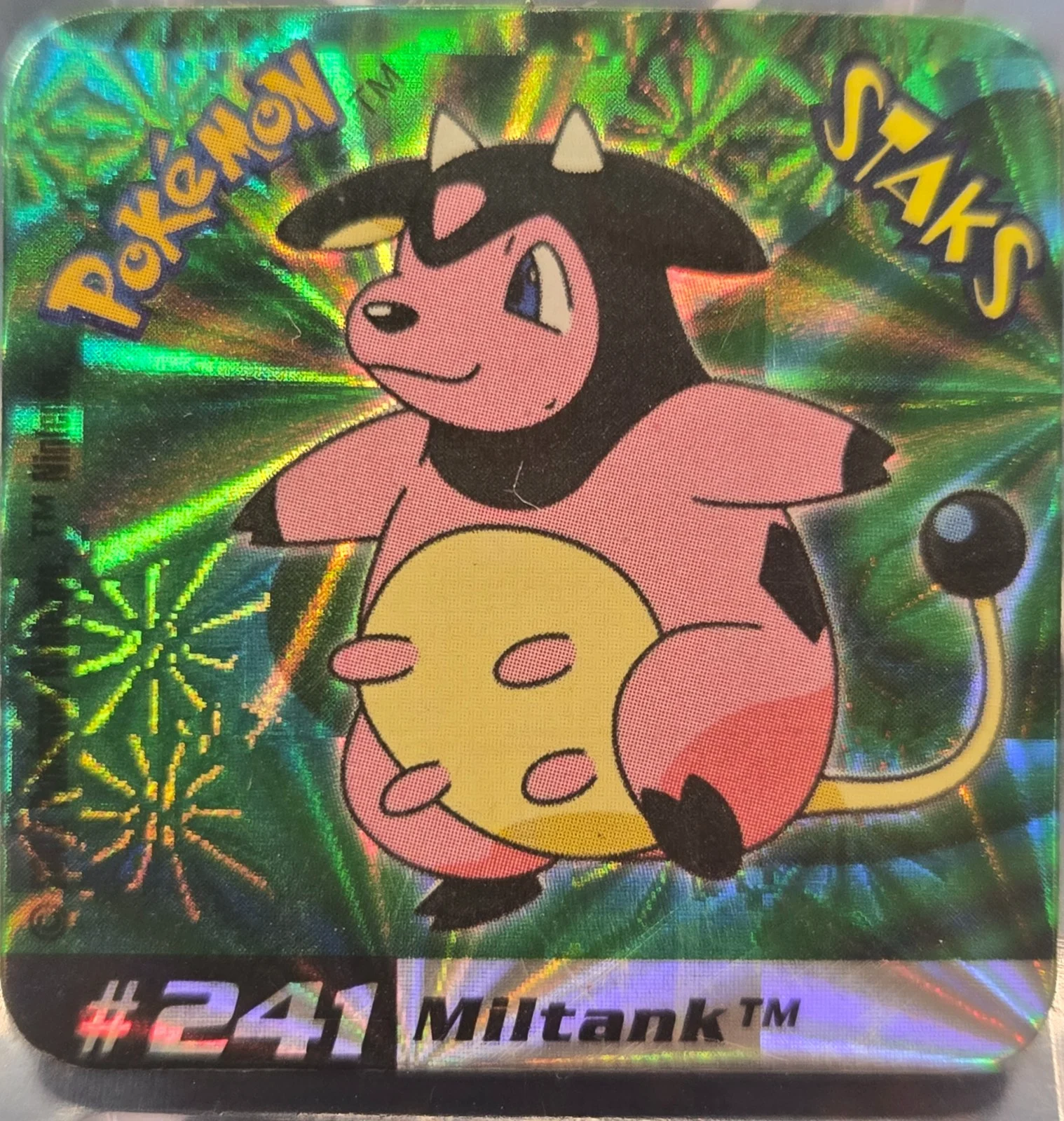 Miltank collectible #241, Pokémon Staks Johto League Champions (2002), front