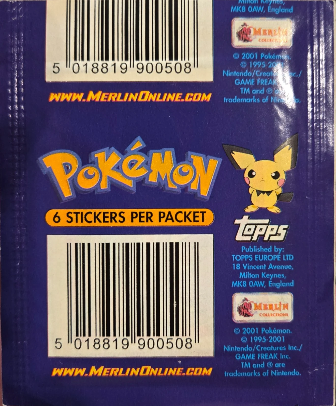 Pack Art, Pokémon Merlin Series 4 (2001), back