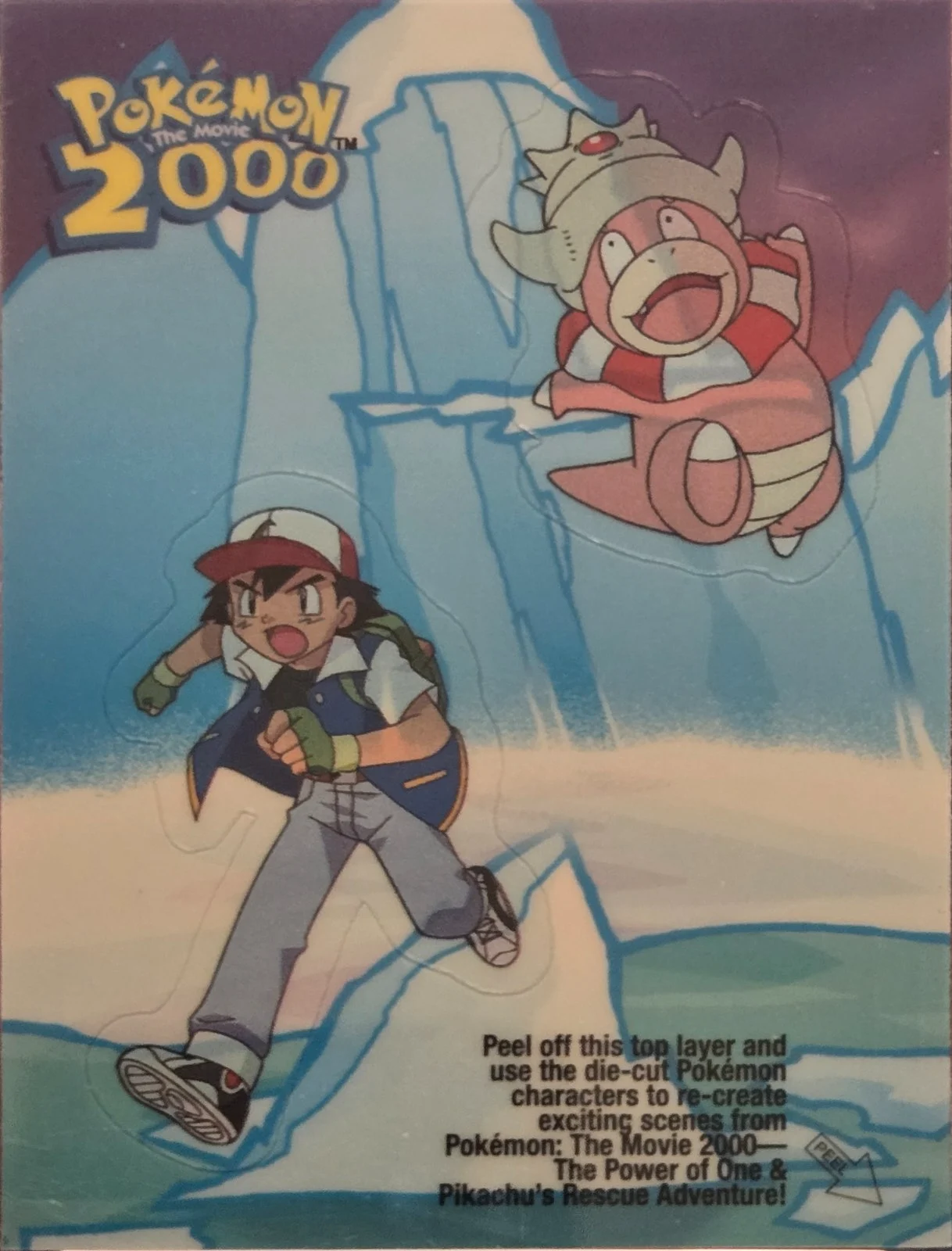 Ash & Slowking card #S1, Pokemon Topps Movie 2000 Trading Cards, front
