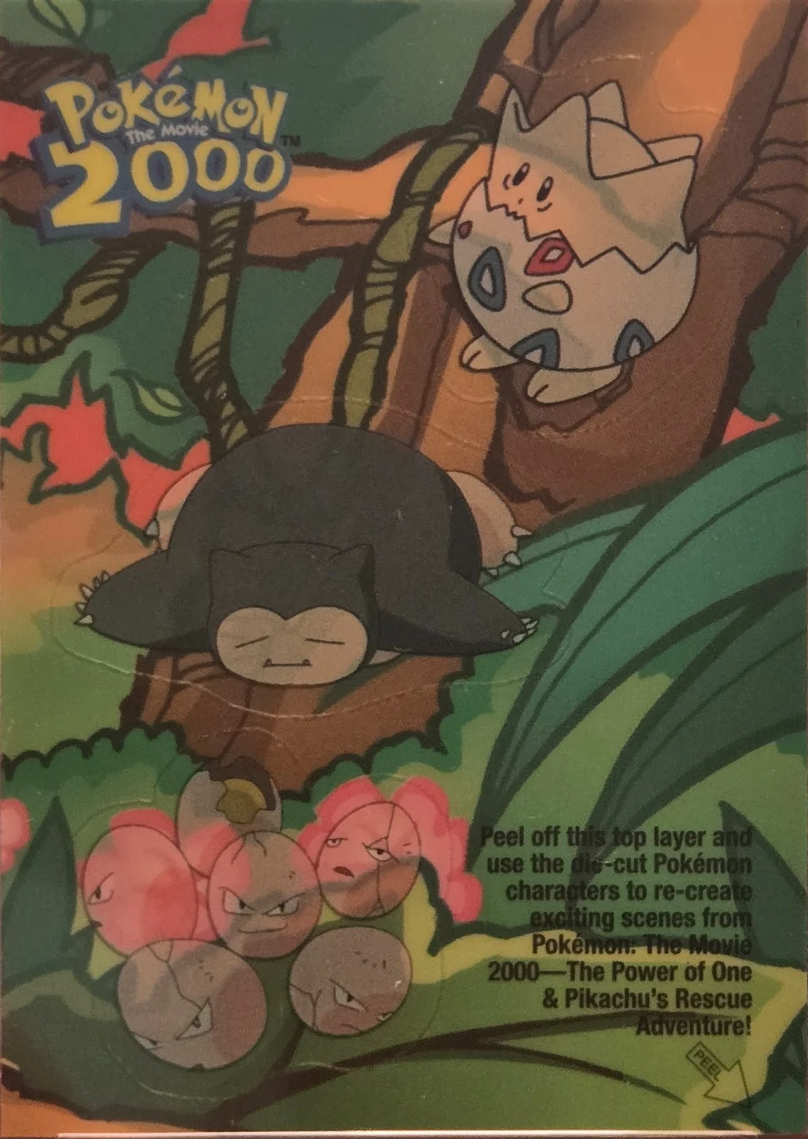Togepi, Snorlax & Exeggcute card #S10, Pokemon Topps Movie 2000 Trading Cards, front