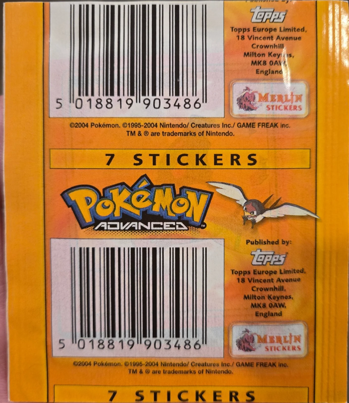 Pack Art, Pokémon Merlin Series 6 (2004), back