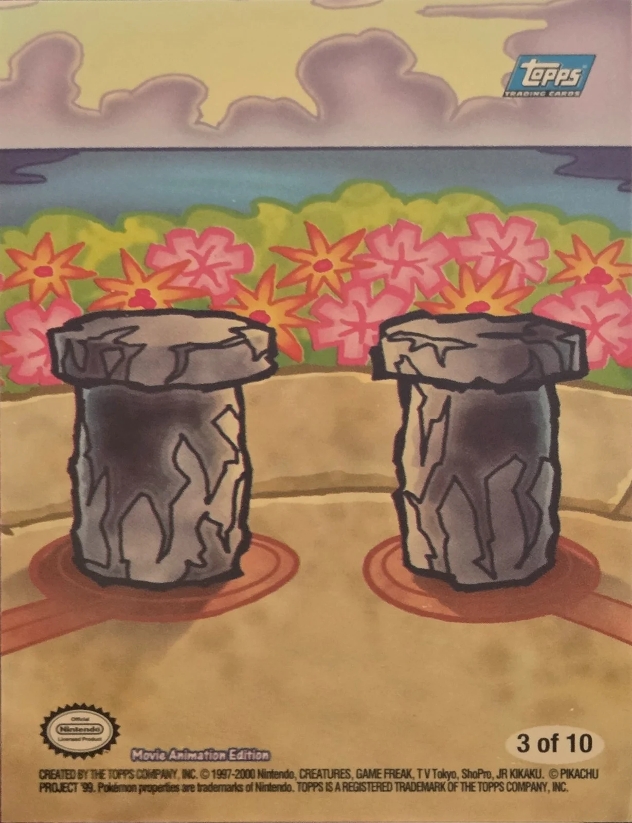 Zapdos, Melody & Tracey card #S3, Pokemon Topps Movie 2000 Trading Cards, back