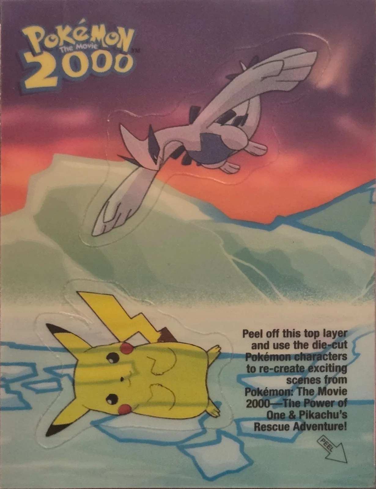 Lugia & Pikachu card #S4, Pokemon Topps Movie 2000 Trading Cards, front
