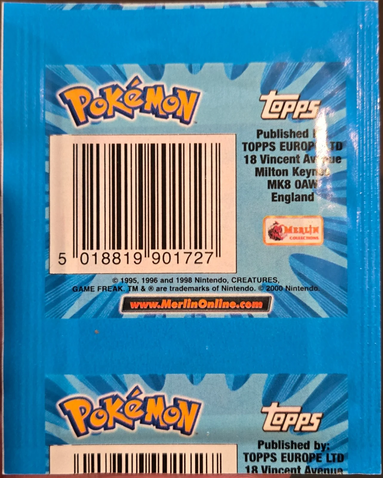 Pack Art, Pokémon Merlin Series 2 (2000), back