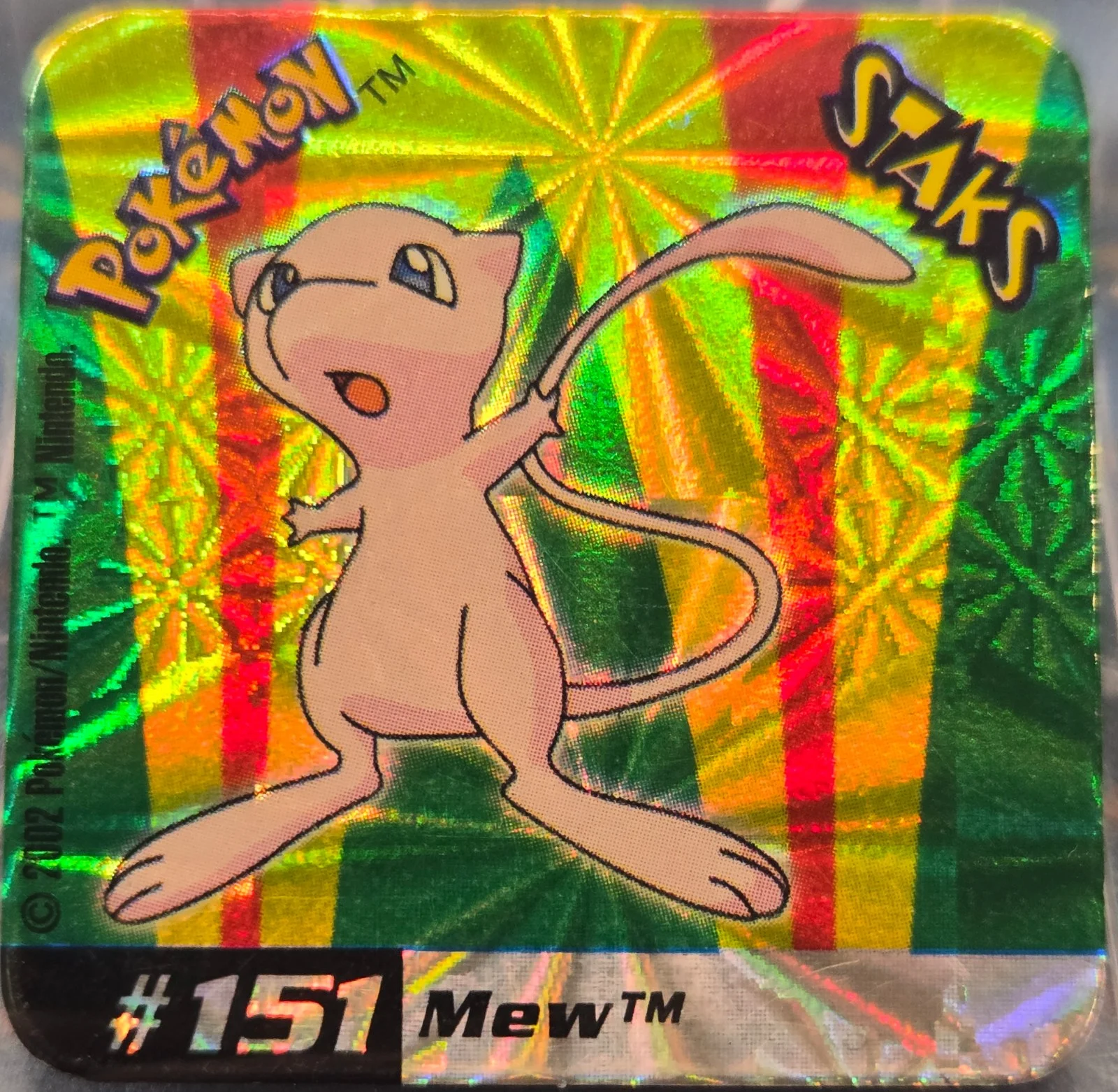 Mew collectible #151, Pokémon Staks Johto League Champions (2002), front
