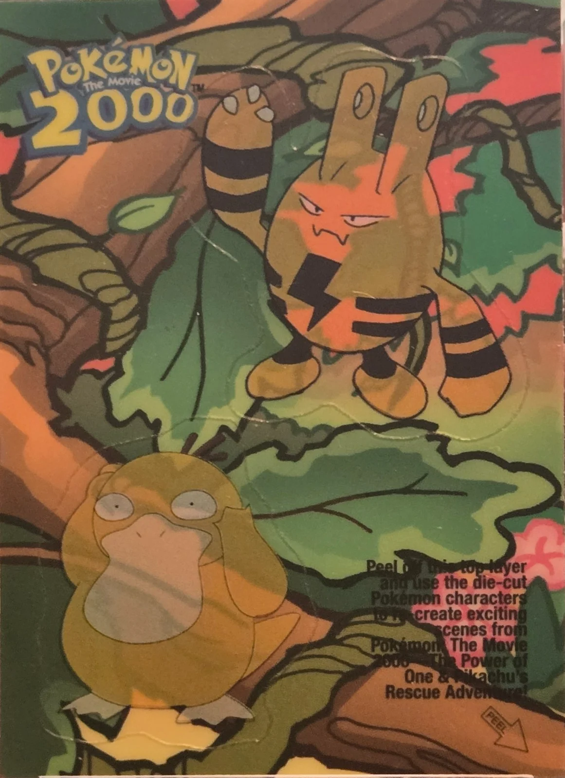 Elekid & Psyduck card #S9, Pokemon Topps Movie 2000 Trading Cards, front