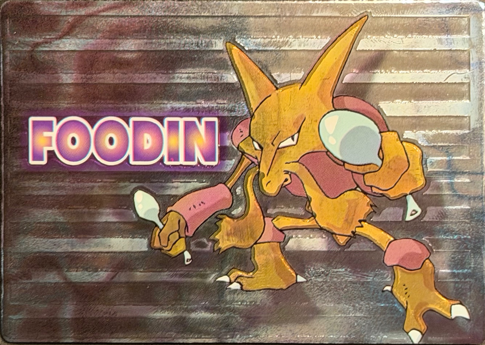 Alakazam / Foodin collectible #E14, Pokémon Meiji Embossed (1999), front