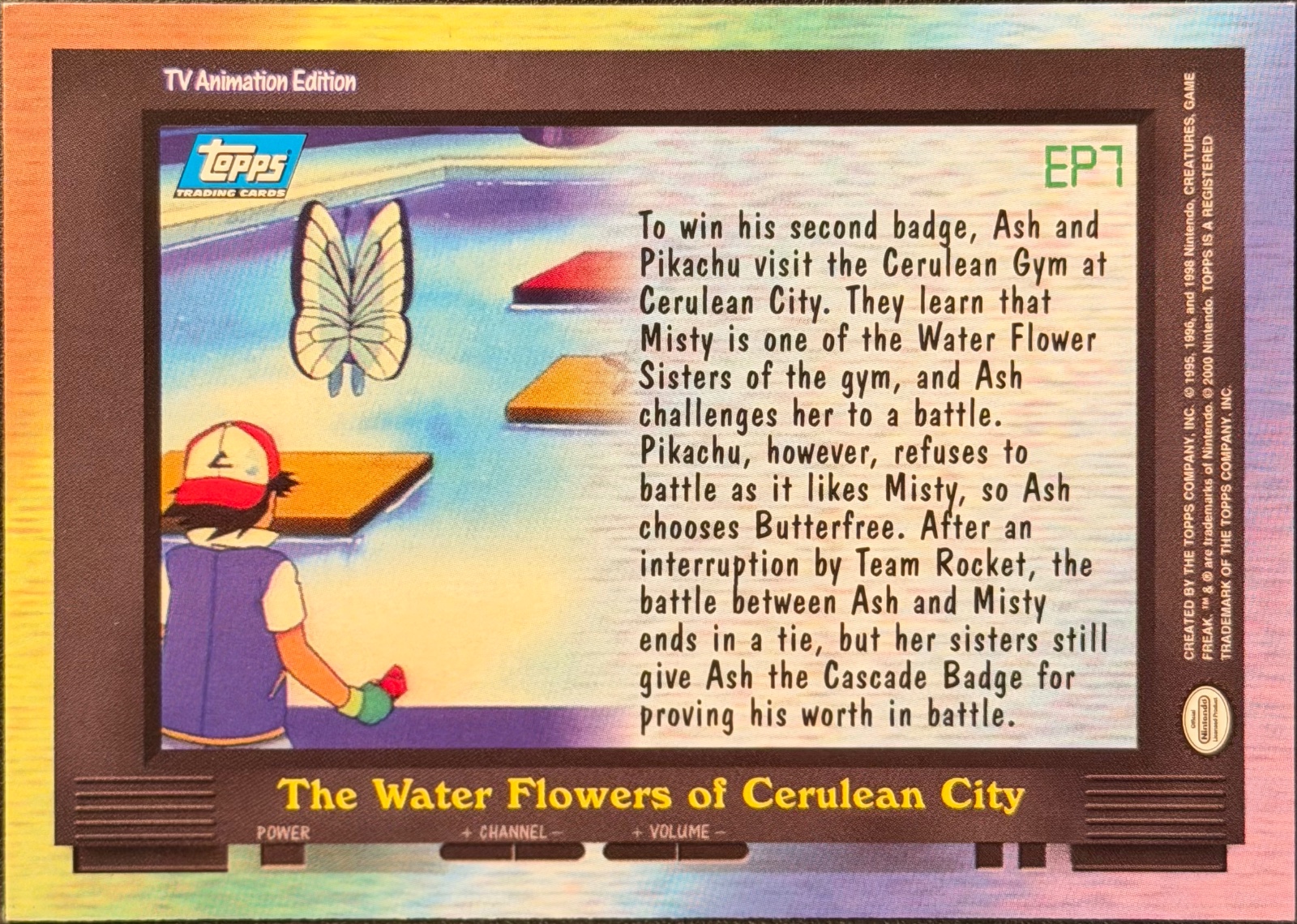 The Water Flowers of Cerulean City card #EP7, Pokemon Topps Series 2 (1999), back