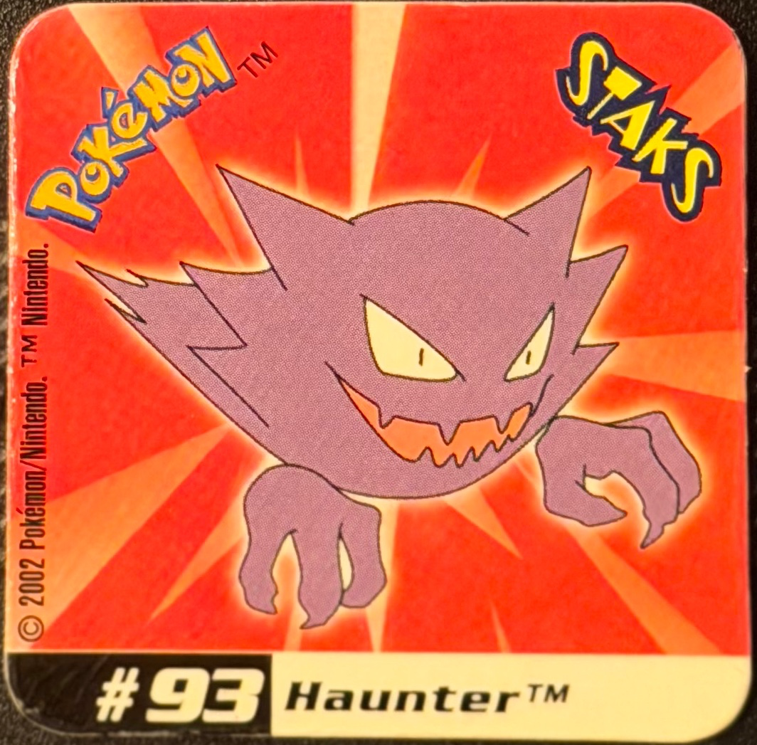 Haunter collectible #093, Pokémon Staks Johto League Champions (2002), front