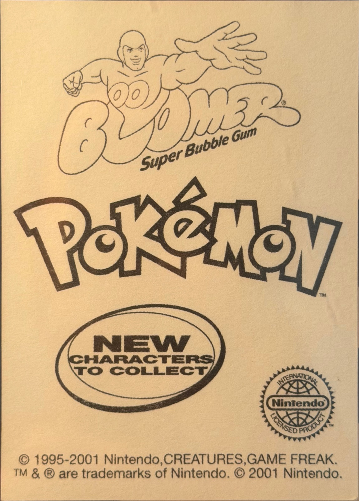 Gengar collectible #14, Pokémon Dunkin Boomer 2001 Checklist, back