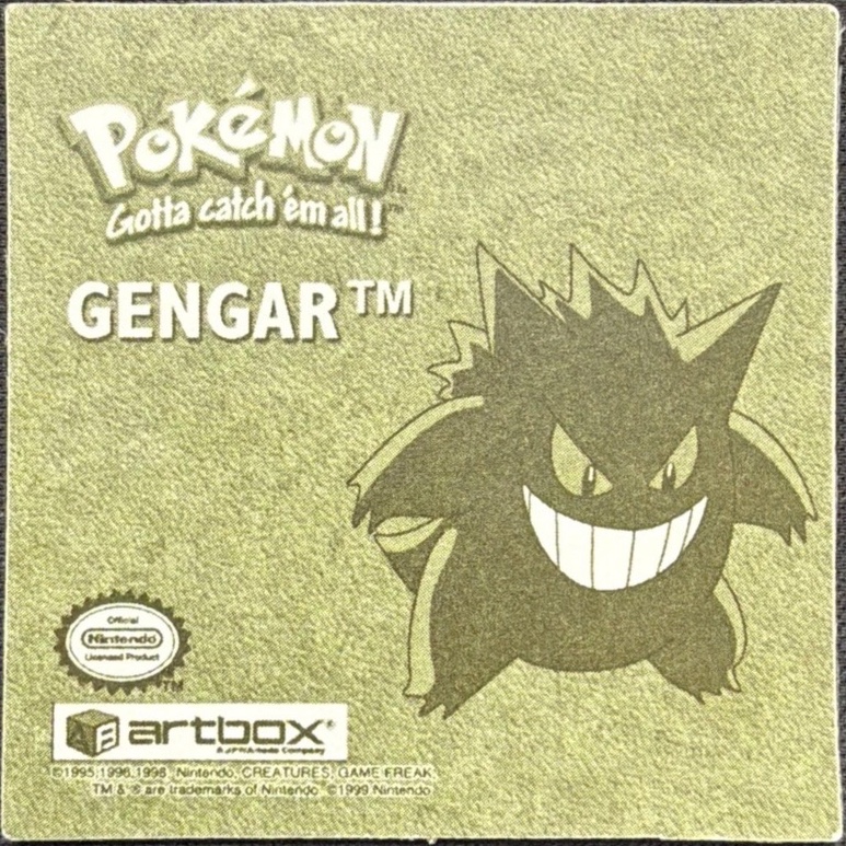 Gengar collectible, Artbox (USA) Pokémon Artbox Hobby Exclusive Action Flipz Checklist, back