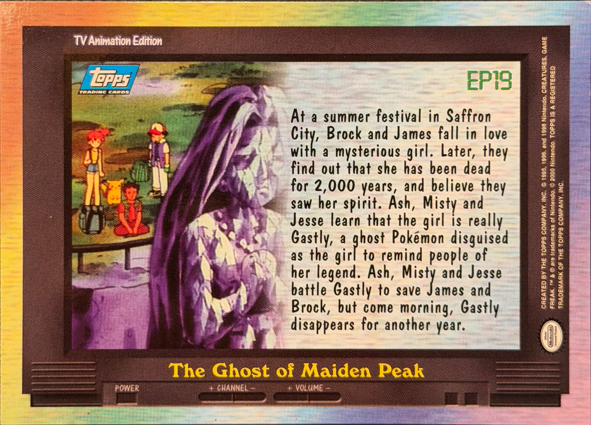 The Ghost of Maiden Peak card #EP19, Pokemon Topps Series 2 (1999), back