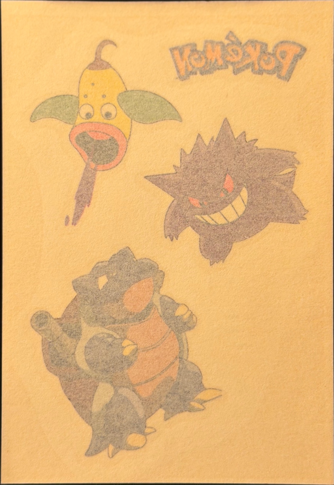 Blastoise / Gengar / Weepinbell collectible #6, Pokémon Merlin Tattoos (2000), front