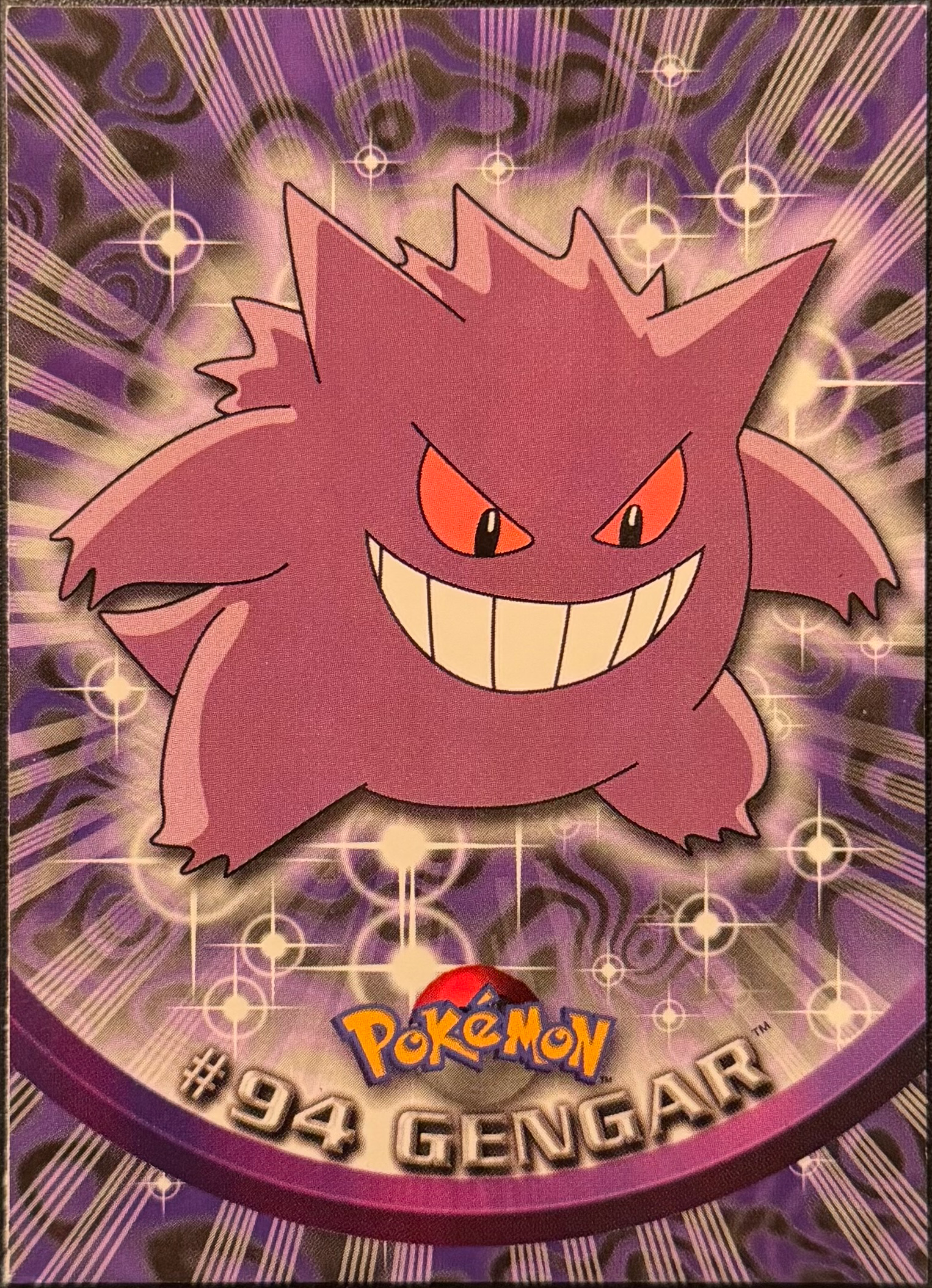 Gengar card #94, Pokemon Topps Series 2 (1999), front