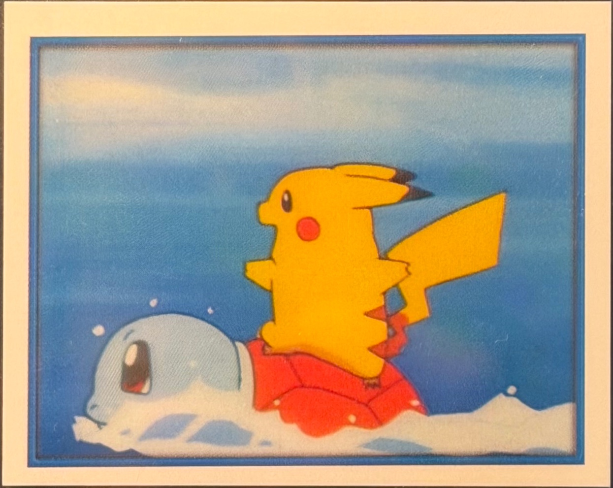 Pikachu / Squirtle card #18, Pokémon Merlin Series 2 (2000), front