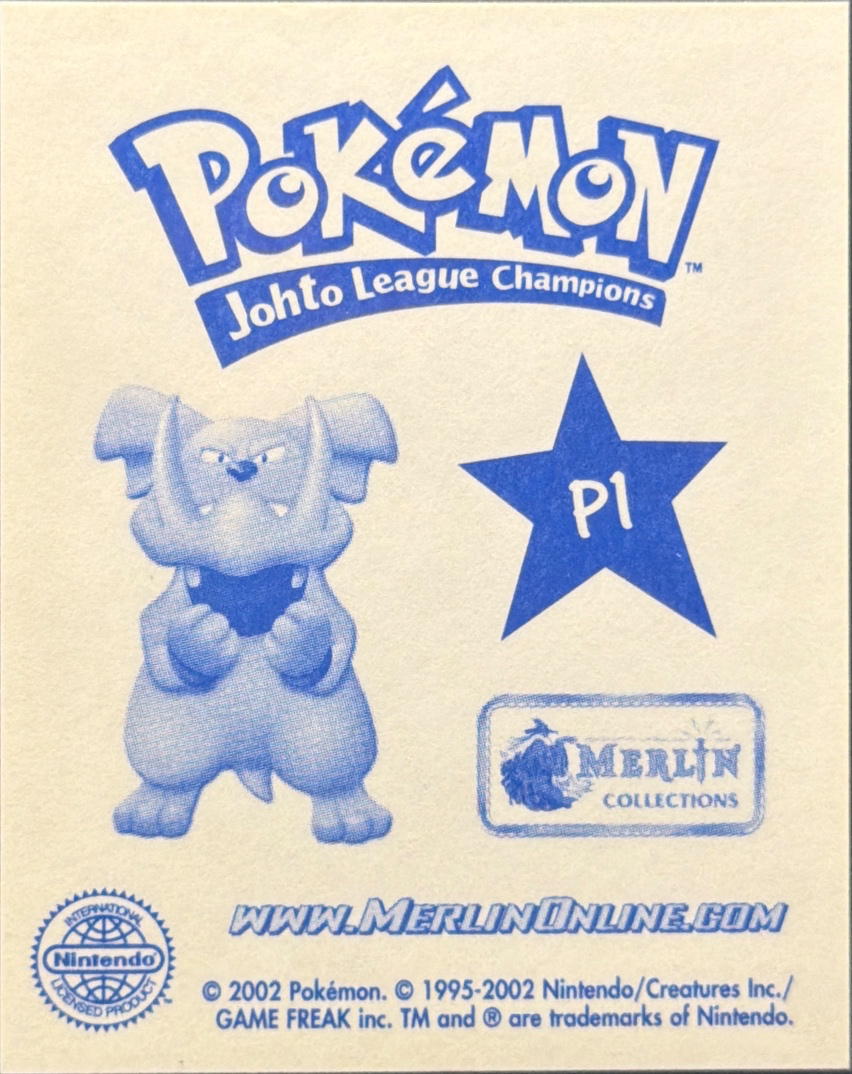 Logo card #1, Pokémon Merlin Series 5 (2002), back