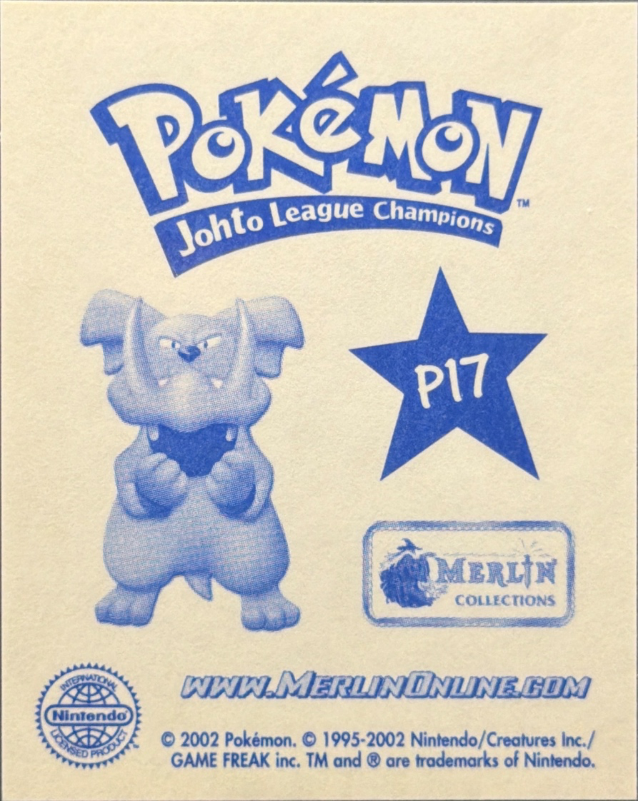 Miltank card #P17, Pokémon Merlin Series 5 (2002), back
